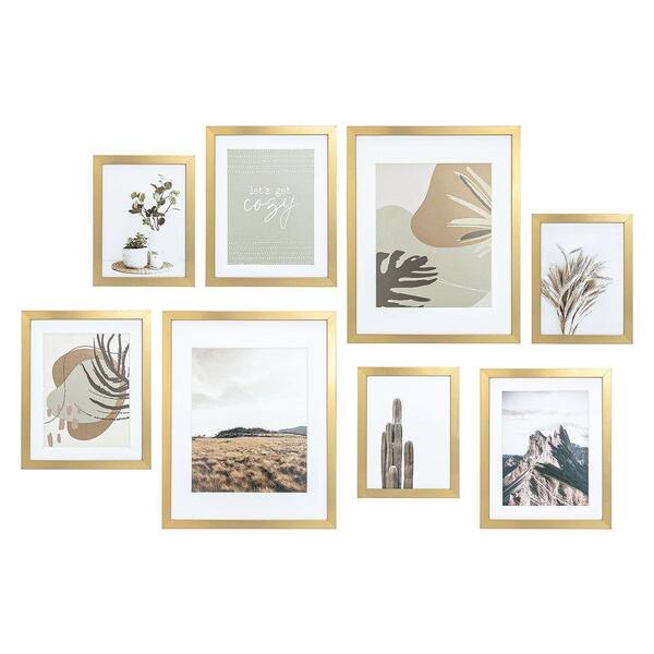 11 x 14, 8 x 10, 6 x 8 Picture Frames in Gold Finish with MDF Back
