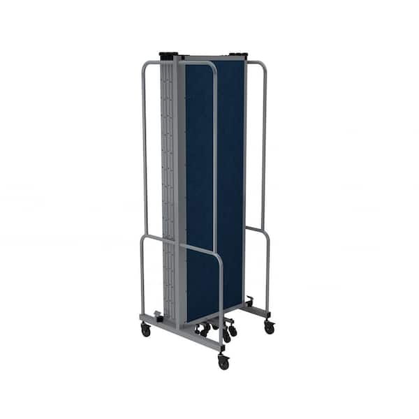 HAMPDEN FURNISHINGS Otis Collection 7-Panel PET Room Divider Blue/Grey