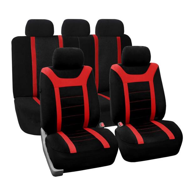 FH Group Fabric 47 in. x 23 in. x 1 in. Full Set Sports Seat Covers