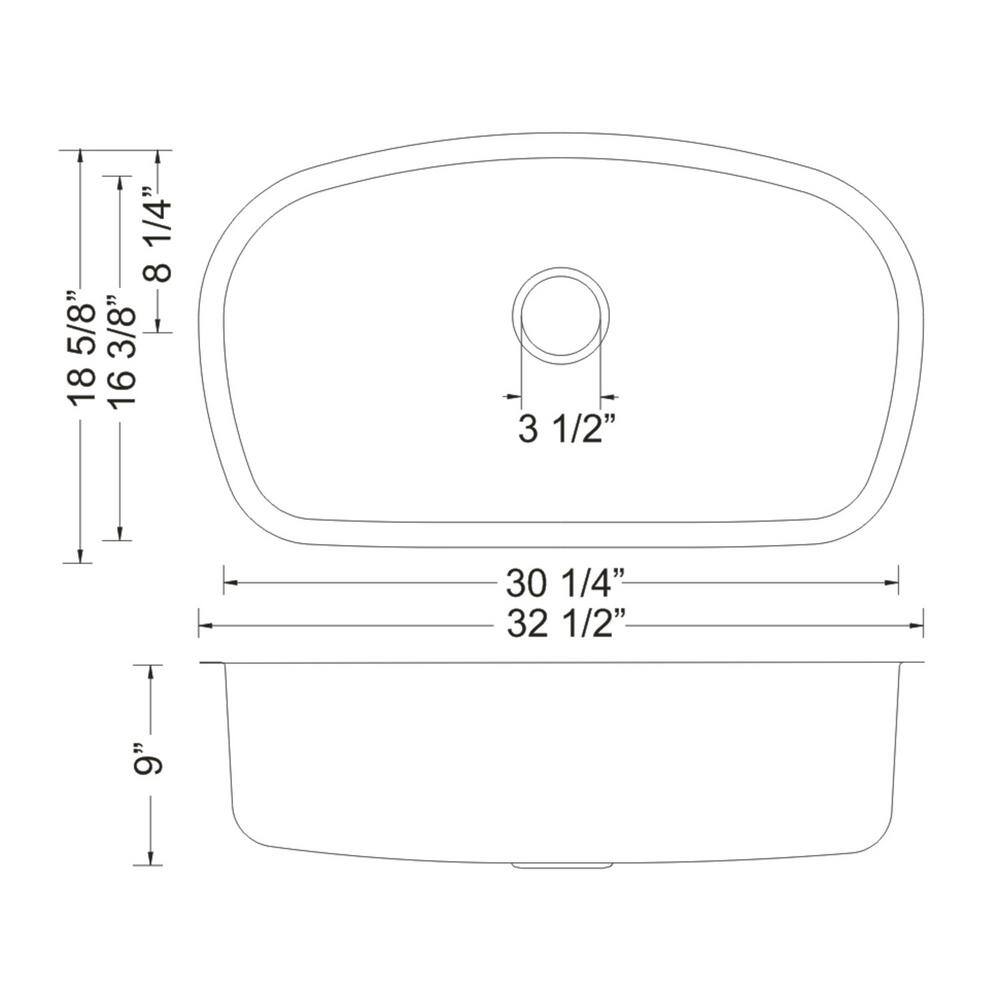 Specialty 32.5'' Matte Stainless Steel Undermount Kitchen Sink
