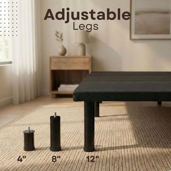 PRIMO INTERNATIONAL ZenBase Black Upholstered Frame Queen Platform