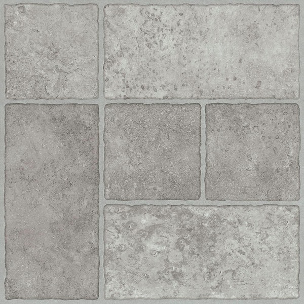 TrafficMaster Take Home Sample - Bodden Bay Grey Peel and Stick Vinyl Tile Flooring