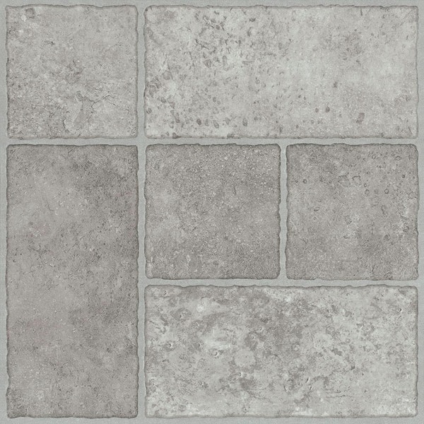 TrafficMaster Take Home Sample - Bodden Bay Grey 3 MIL x 12 in. W x 13 in. L Peel and Stick Water Resistant Vinyl Tile Flooring