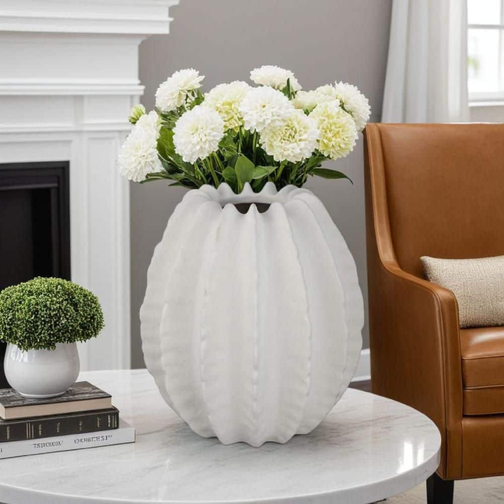 Velz 12.25 in. Matte White Ceramic Round Decorative Vase price history on PriceWatchPro