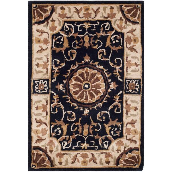 SAFAVIEH Empire Black/Ivory Doormat 2 ft. x 3 ft. Border Area Rug