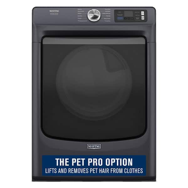 7.4 cu. ft. Vented Front Load Stackable Electric Dryer in Midnight Steel with Pet Pro Option