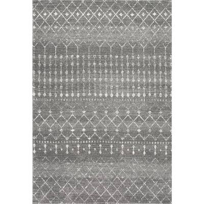 Nuloom Blythe Modern Moroccan Trellis Dark Gray 8 Ft X 10 Ft Area Rug Rzbd16b 8010 The Home Depot