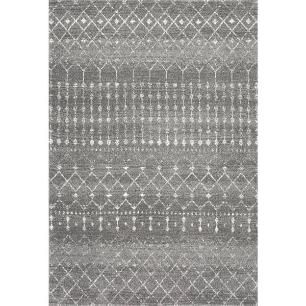 Photo 1 of Blythe Modern Moroccan Trellis Dark Gray 5 ft. x 8 ft. Area Rug