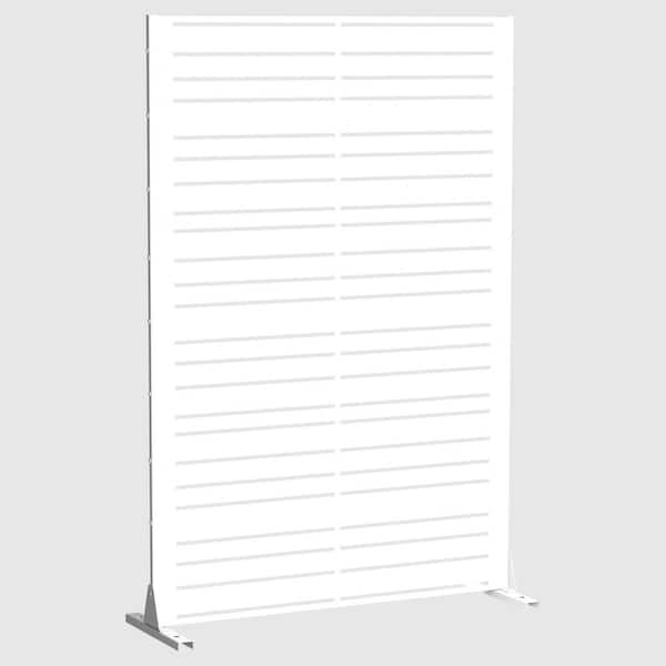 Dovelina Benjamin 72 in. Galvanized Steel Garden Fence Outdoor Privacy Screen Garden Screen Panels in White