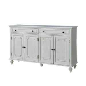 Rebecca White MDF 58 in. W Traditional 2-Drawer Sideboard with Adjustable Shelves