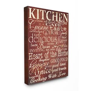 16 in. x 20 in. "Words in the Kitchen, Off Red" by Gplicensing Printed Canvas Wall Art