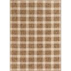 Medusa Freya Brown Checkered 5 ft. 3 in. x 7 ft. 3 in. Indoor/Outdoor Area Rug