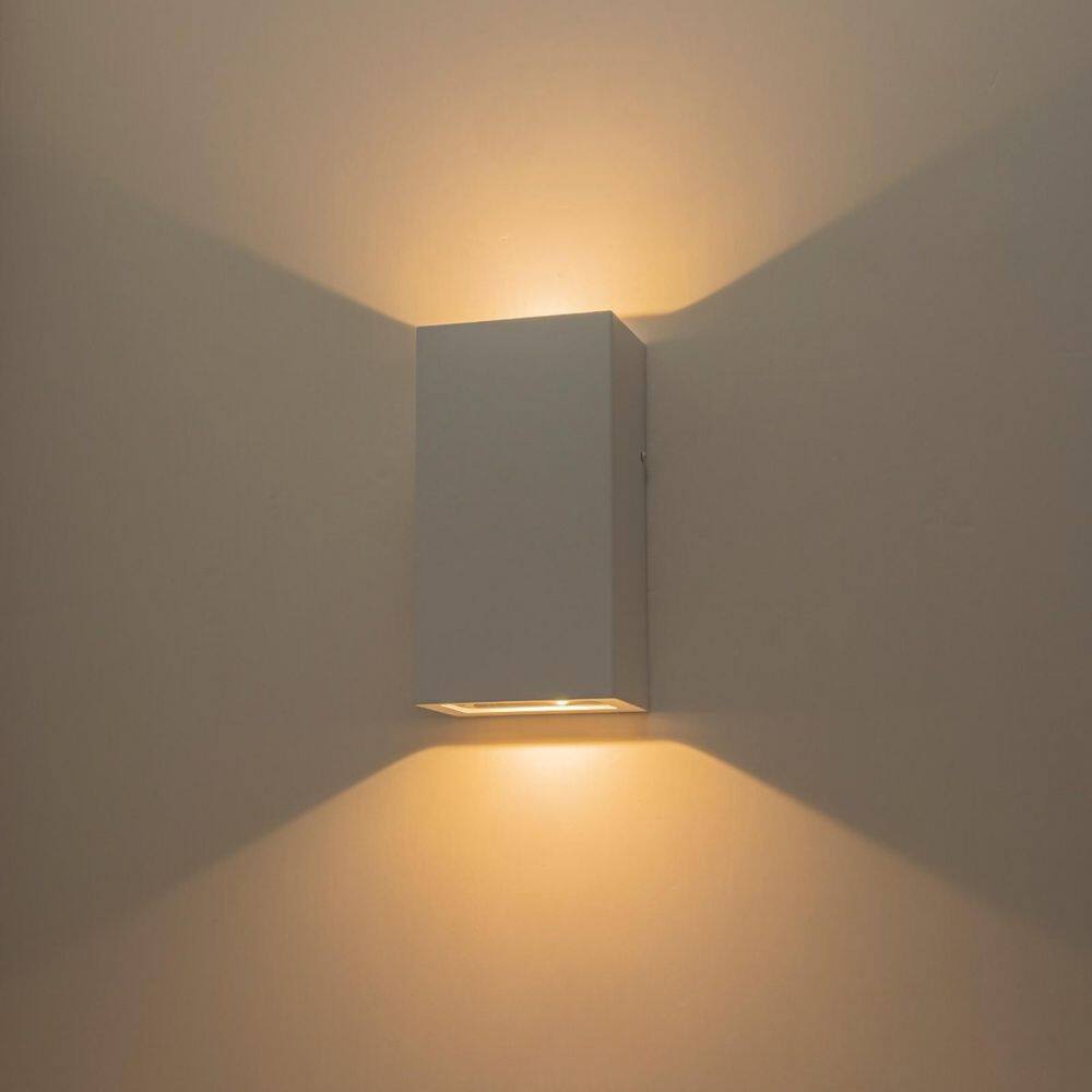 Acerbis 2-Light Matte White Indoor/Outdoor LED Wall Light, Up/Down Outdoor Wall Lantern Sconce price history on PriceWatchPro