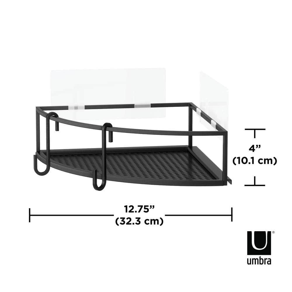 Black Iron Suction Mount Shower Caddy Set