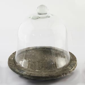 Glass Domed and Cement Base Dish