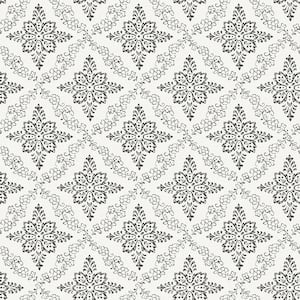 Wynonna Black Geometric Floral Black Wallpaper Sample