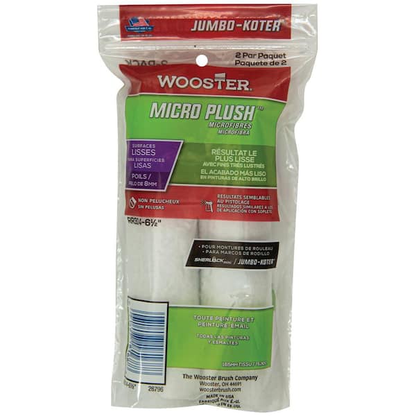 6-1/2 in. x 5/16 in. Micro Plush High-Density Microfiber Roller Cover (2-Pack)