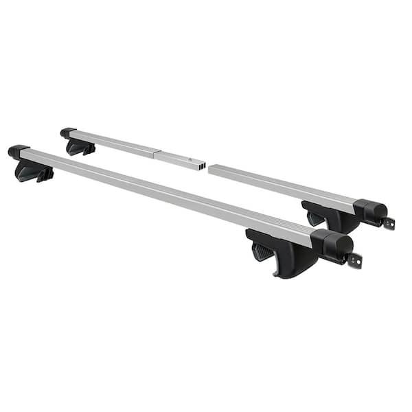 CargoLoc 2-Piece 52 Aluminum Roof Top Cross Bar Set – Fits Maximum 46”  Span Across Existing Raised Side Rails with Gap – Features Keyed Locking