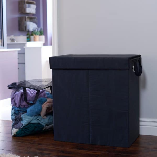 HOUSEHOLD ESSENTIALS 2 Gal., Collapsible Storage Box Set in Black 10KDBLK-1  - The Home Depot