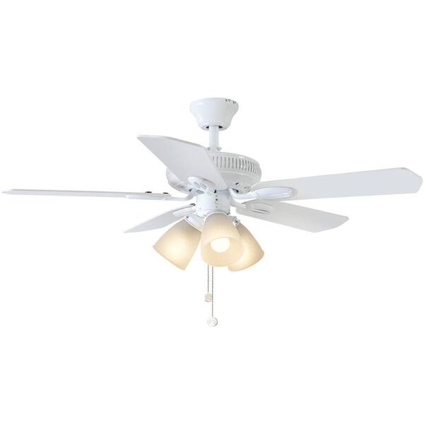 Hampton Bay Glendale 42 in. Indoor White Ceiling Fan with Light