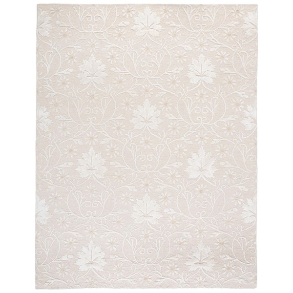 Glamour 8 ft. x 10 ft. Ivory Ornate Geometric Floral Area Rug