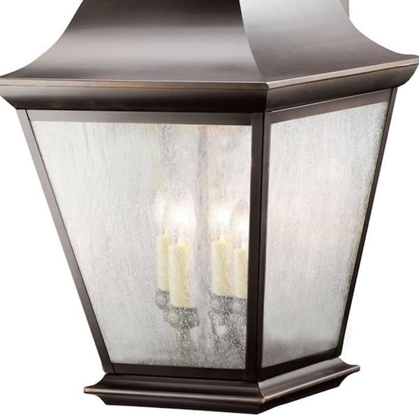 Mount Vernon 27.75 in. 4-Light Olde Bronze Outdoor Hardwired Wall Lantern Sconce with No Bulbs Included (1-Pack)