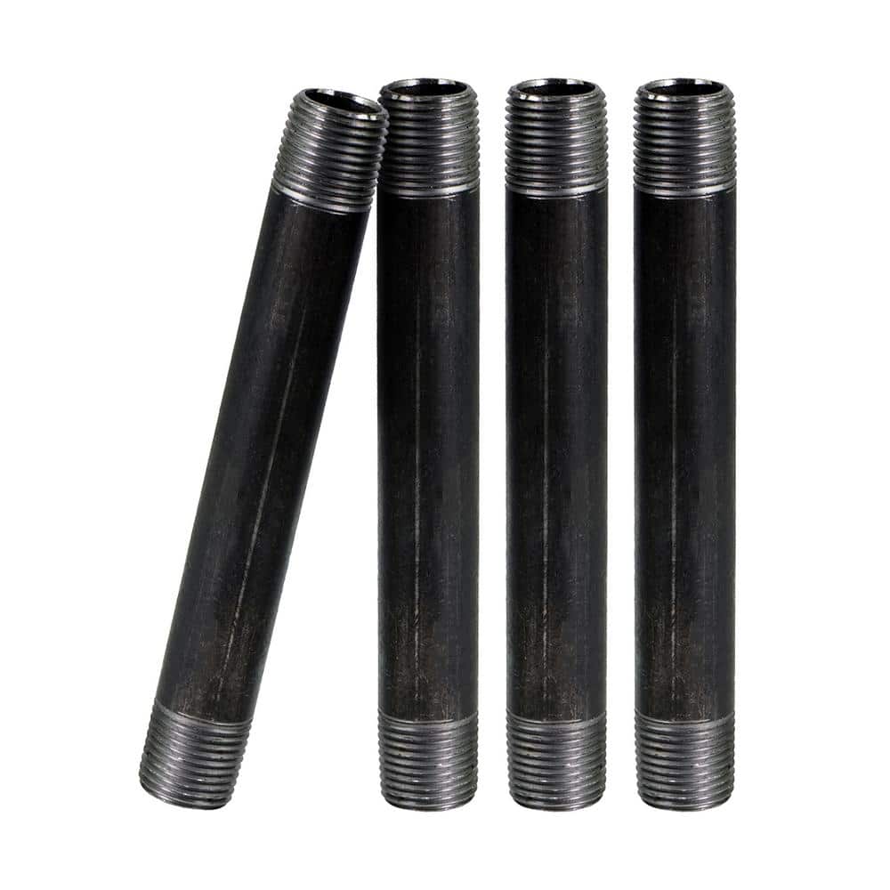 Black Steel Pipe, 3/8 in. x 8 in. Nipple Fitting (Pack of 4) price history on PriceWatchPro