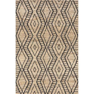 Betony Modern Trellis Jute Blend Light Beige 5 ft. x 8 ft. Area Rug