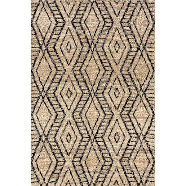 nuLOOM Betony Modern Trellis Jute Blend Light Beige 5 ft. x 8 ft. Area Rug