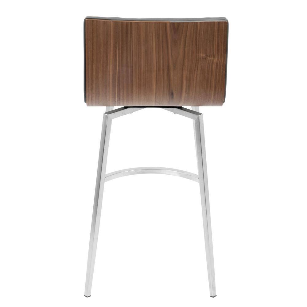 Mason 34" Gray Faux Leather Swivel Counter Stool Set