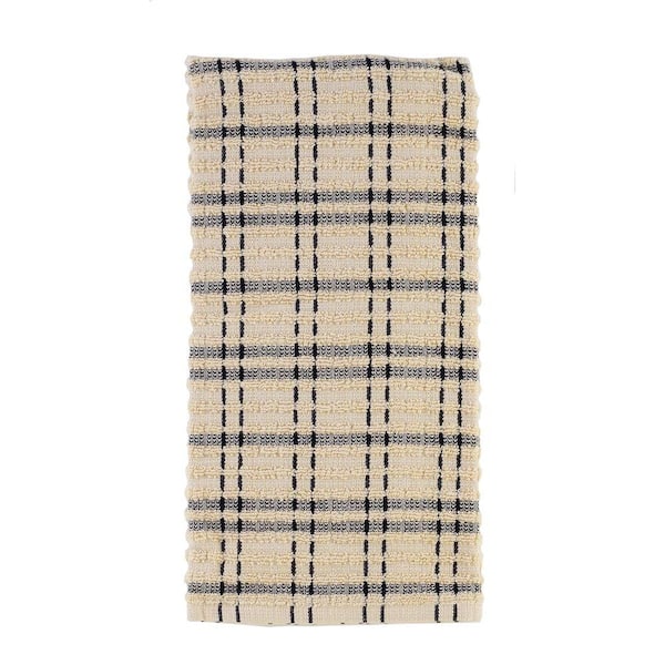 Unbranded Check Kitchen Towel in Black/Mocha