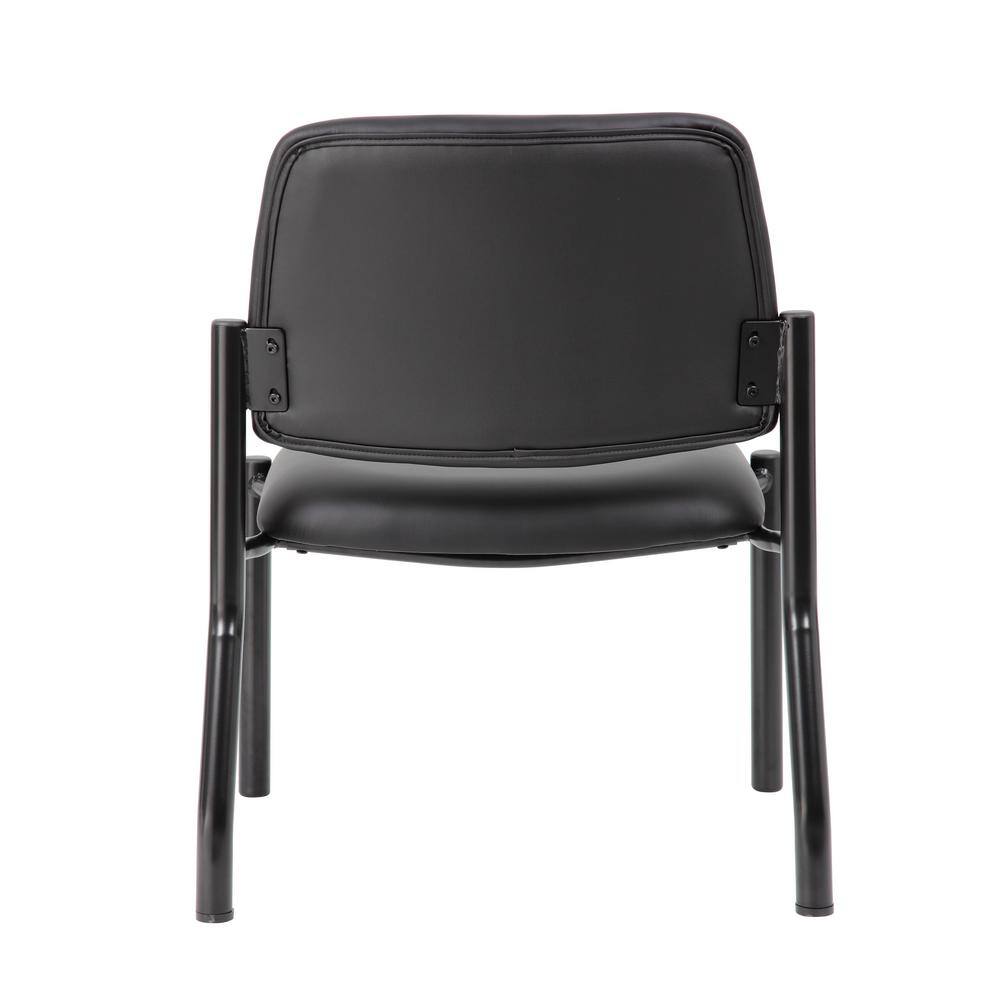 Sleek 400lb Capacity Armless Guest Chair in Antimicrobial Black Vinyl