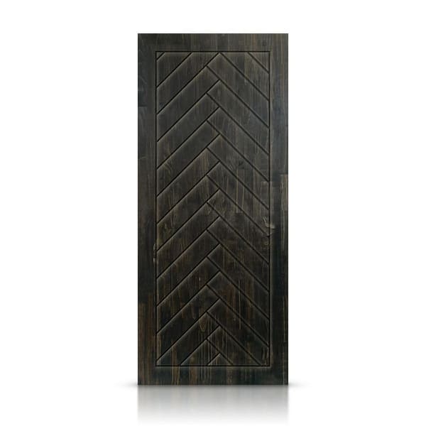 CALHOME 24 in. x 80 in. Hollow Core Charcoal Black Stained Solid Wood Interior Door Slab