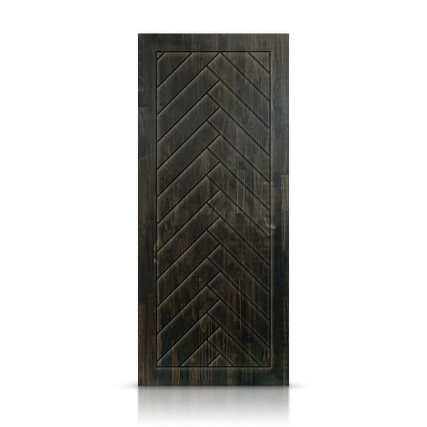 36 in. x 96 in. Hollow Core Charcoal Black Stained Pine Wood Interior Door Slab