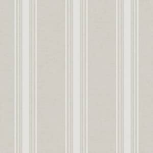 Spring Blossom Collection Striped Fabric Effect Beige Matte Finish Non-pasted Non-woven Paper Wallpaper Roll