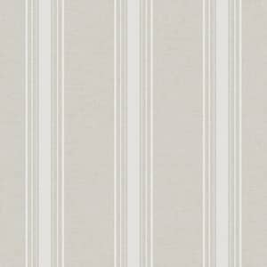 Spring Blossom Collection Striped Fabric Effect Beige Matte Finish Non-pasted Non-woven Paper Wallpaper Sample