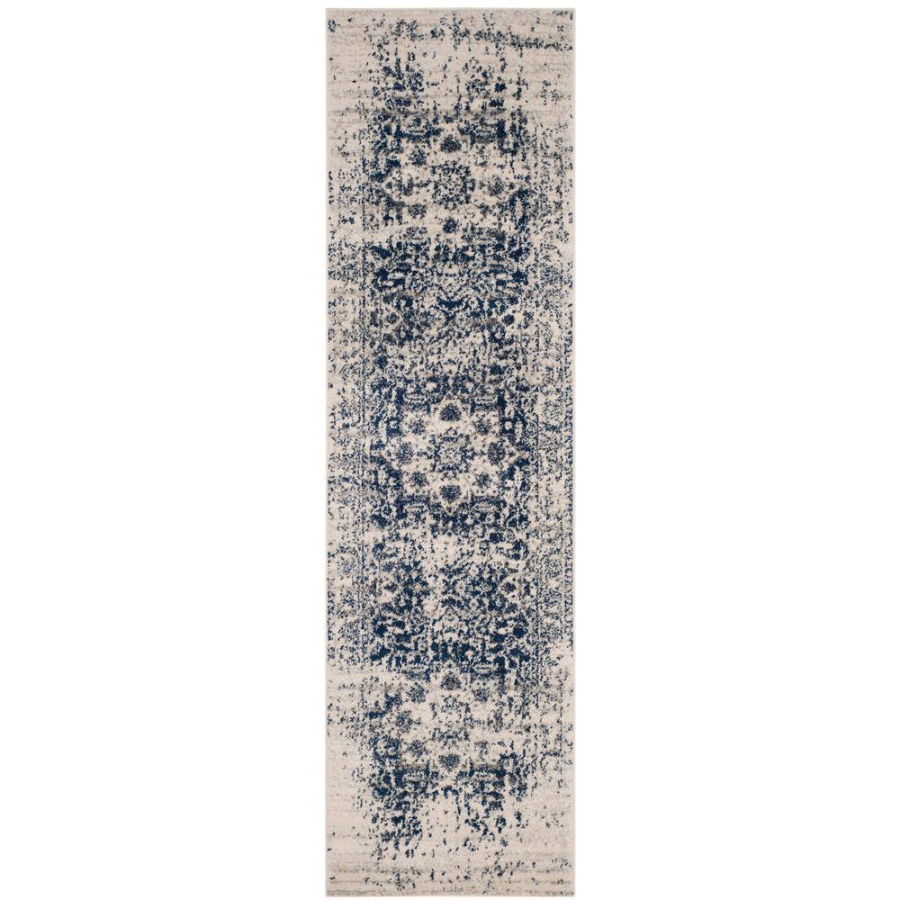 Madison Cream/Navy 2 ft. x 20 ft. Distressed Border Runner Rug price history on PriceWatchPro
