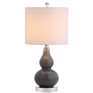 Anya 20.5 in. Gray Mini Glass Table Lamp