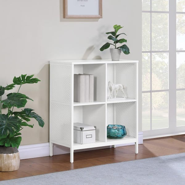 OSP Home Furnishings Ace 4-Cube Storage Bookcase White