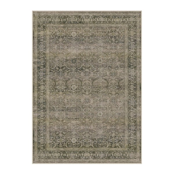 Holly 5 ft. X 7 ft. Taupe Distressed Vintage Floral Area Rug