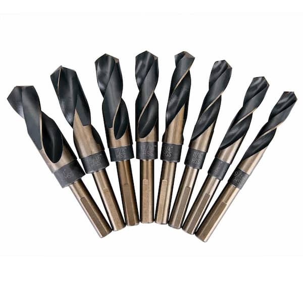 XtremepowerUS 14 in. D x 3 in. H x 12 in. W HSS Cobalt Silver and Deming Drill Bit Set with Storage Case (8-Piece)