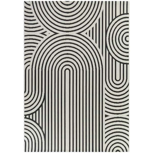 Irma Charcoal 8 ft. x 10 ft. Arches Indoor/Outdoor Area Rug