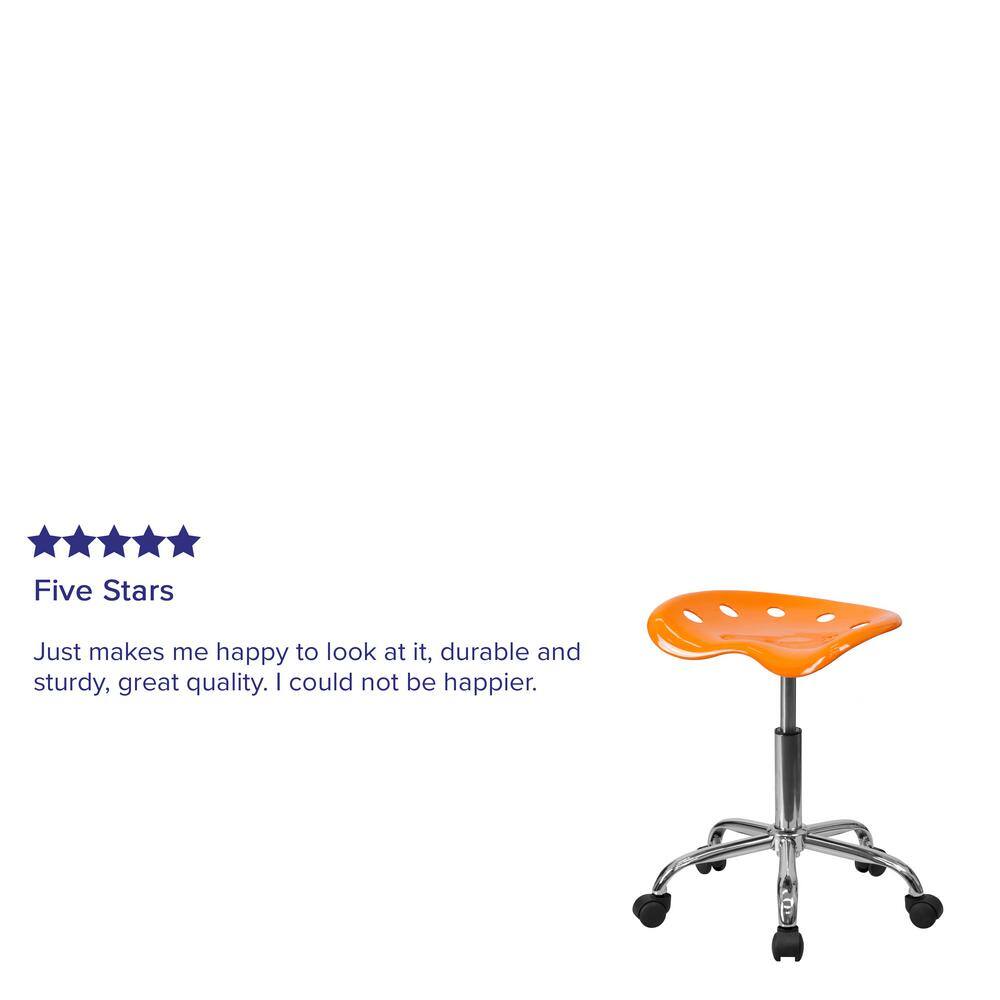Orange Adjustable Swivel Backless Metal Task Stool
