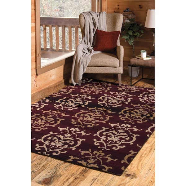 Dallas Countess Burgundy 5 ft. x 7 ft. Indoor Area Rug