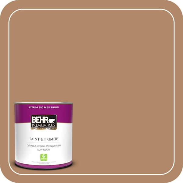 BEHR PREMIUM PLUS 1 qt. #MQ2-02 Syrup Eggshell Enamel Low Odor Interior Paint & Primer