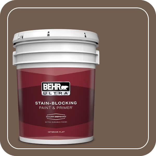 BEHR ULTRA 5 gal. #PPF-52 Rich Brown Extra Durable Flat Interior Paint & Primer