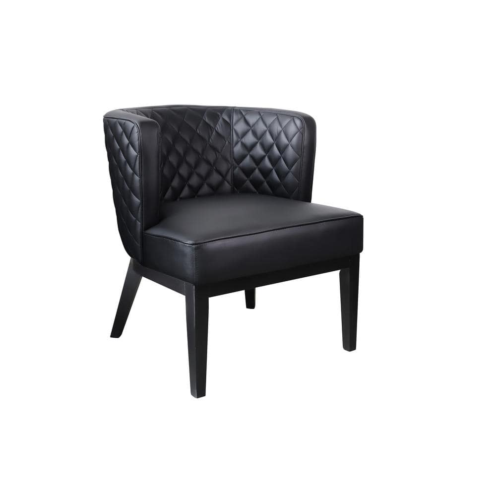 Ava Quilted Black Accent Chair