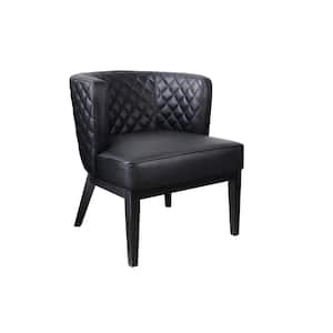 Ava Quilted Black Accent Chair
