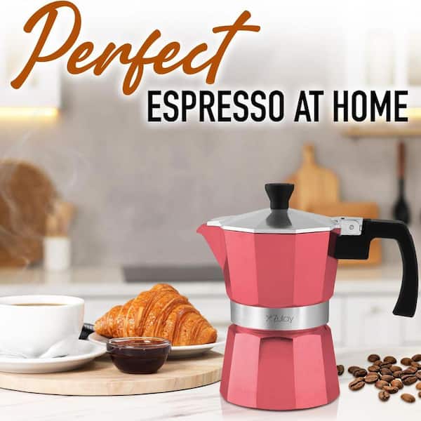 Zulay Kitchen 6-Cup Premium Moka Pot Stovetop Espresso Maker (Red