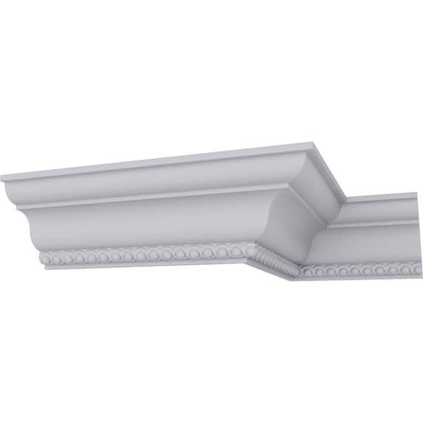 Ekena Millwork 3-3/8 in. x 3-3/8 in. x 94-1/2 in. Polyurethane Foster Crown Moulding